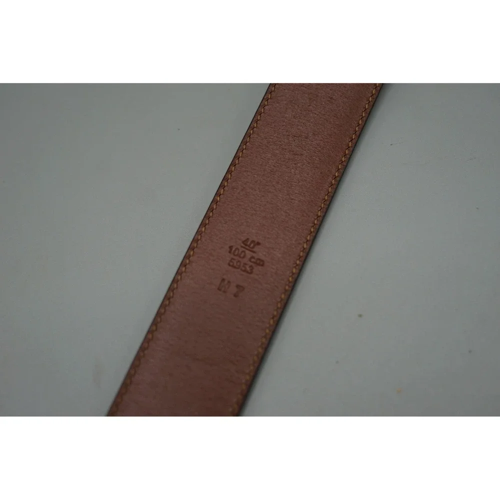 Coach Mens Mahogany Brown Calfskin Leather Belt Solid Brass Buckle Size 40 5953